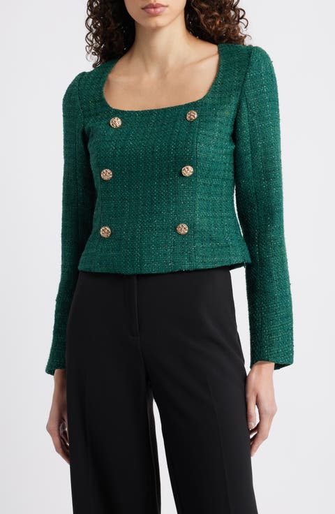 Shante Shimmer Tweed Top