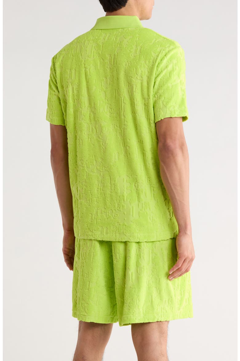 Terry Towel Short Sleeve Polo, Alternate, color, GREEN
