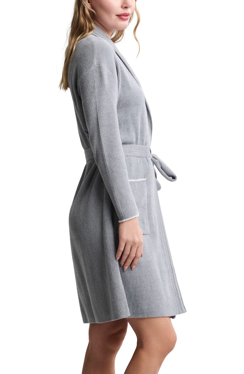 Barefoot Dreams<sup>®</sup> Scallop Detail Rib Robe, Alternate, color, Moonbeam