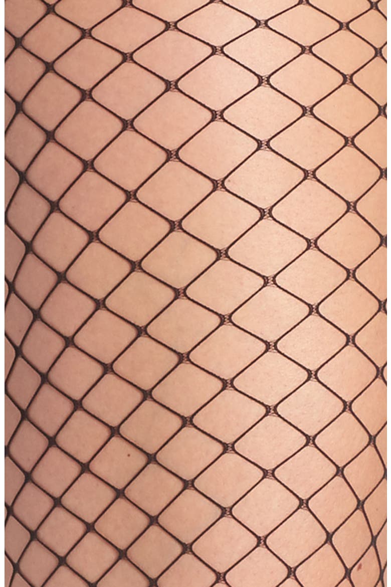Maxi Fishnet Tights, Alternate, color, BLACK