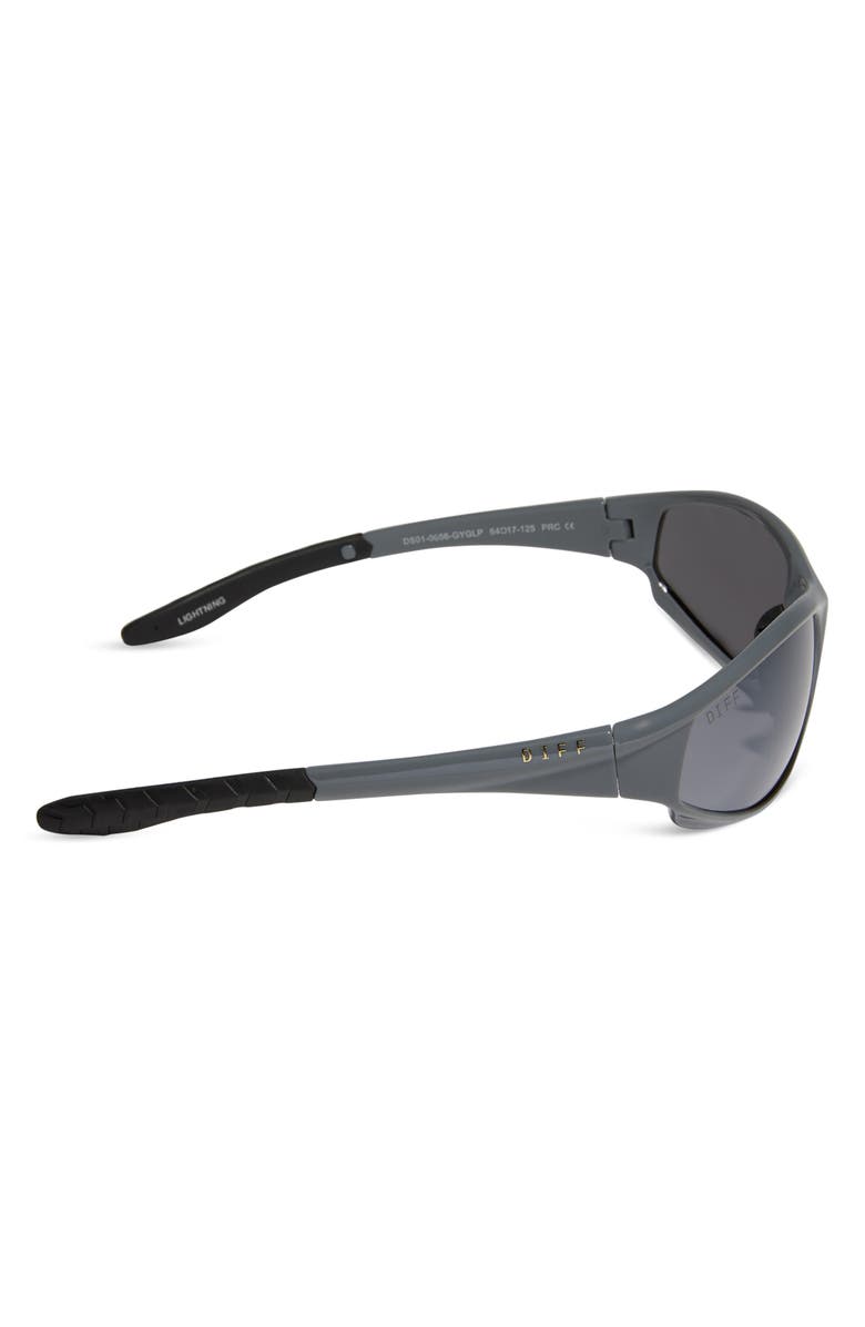 DIFF Lightning 64mm Oval Sunglasses, Alternate, color, Slate Grey