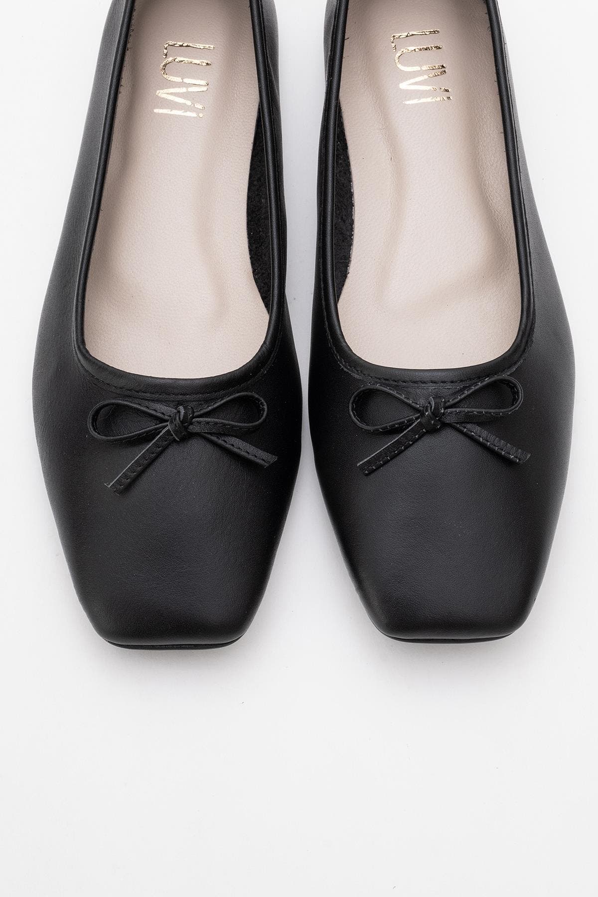 Forever & Always Shoes Sosa Leather Ballet Flats, Alternate, color, Black Leather