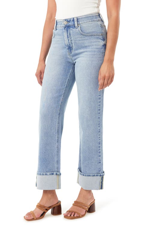 Curve Appeal The Polished Casual Cuffed Straight Leg Jeans In Blue