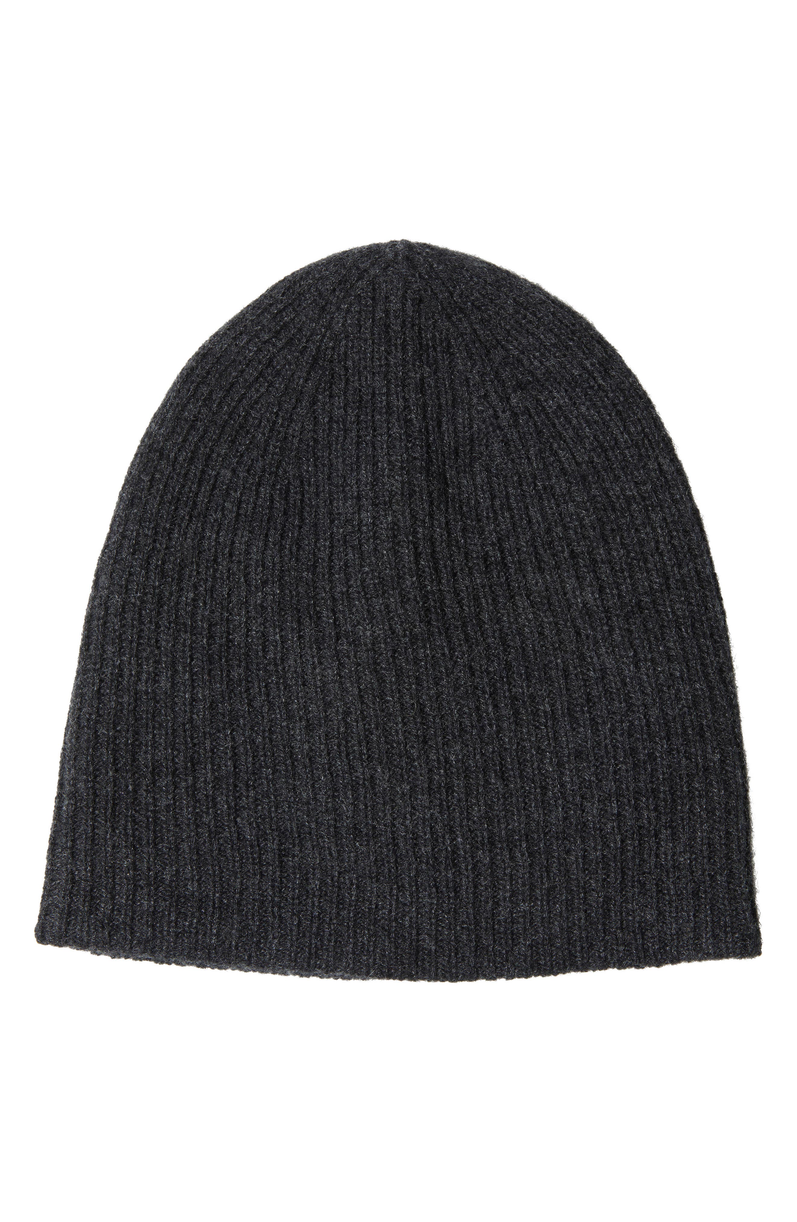 Amicale Cashmere Double Layer Rib Knit Beanie