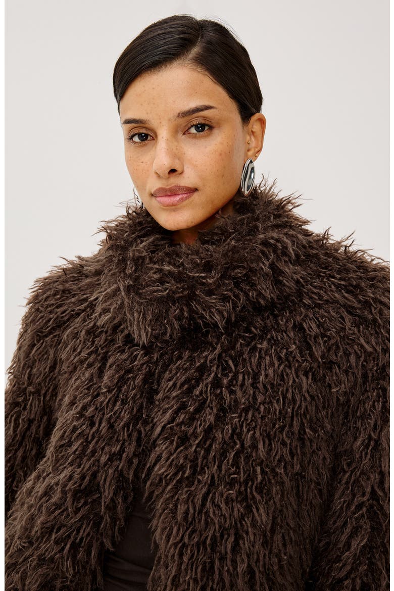 Blisse Faux Fur Coat, Alternate, color, ESPRESSO