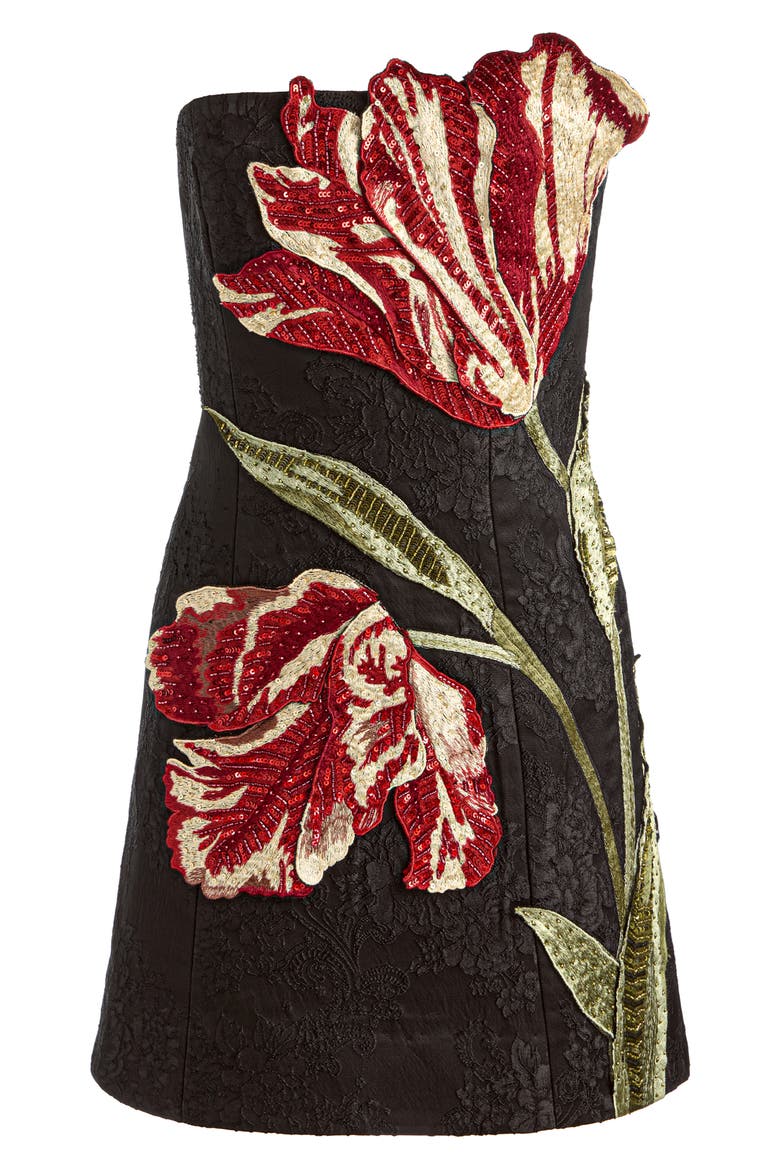 Katia Embellished Strapless Minidress, Alternate, color, SOFT TULIP BLACK