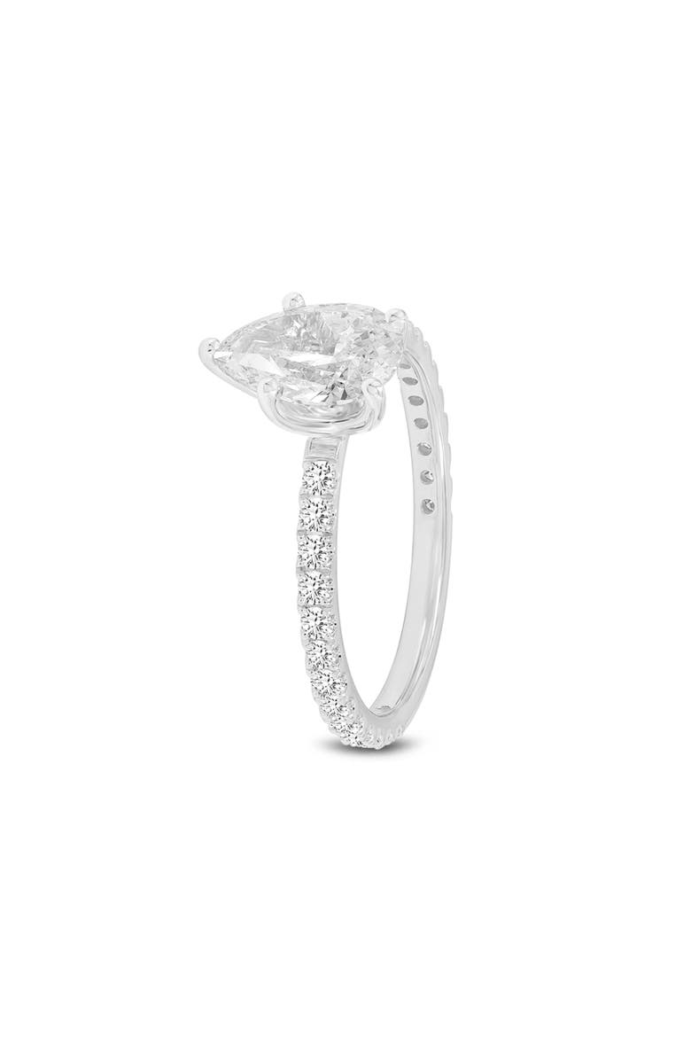Rania 14K White Gold Pear Lab Grown Diamond Hidden Halo Engagement Ring - 1.95 Ct, Alternate, color, 14K White Gold