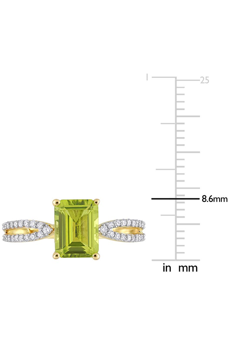 Peridot & Diamond Octagon Ring 14k, Alternate, color, Peridot