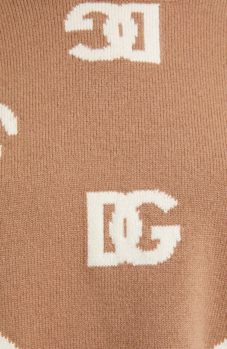 Dolce&Gabbana DG Logo Virgin Wool Crop Sweater, Alternate, color,