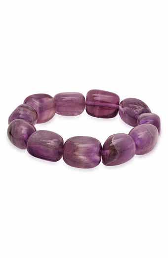 Genuine Amethyst Stretch Bracelet