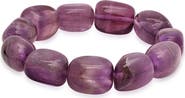 STEELTIME Genuine Amethyst Stretch Bracelet