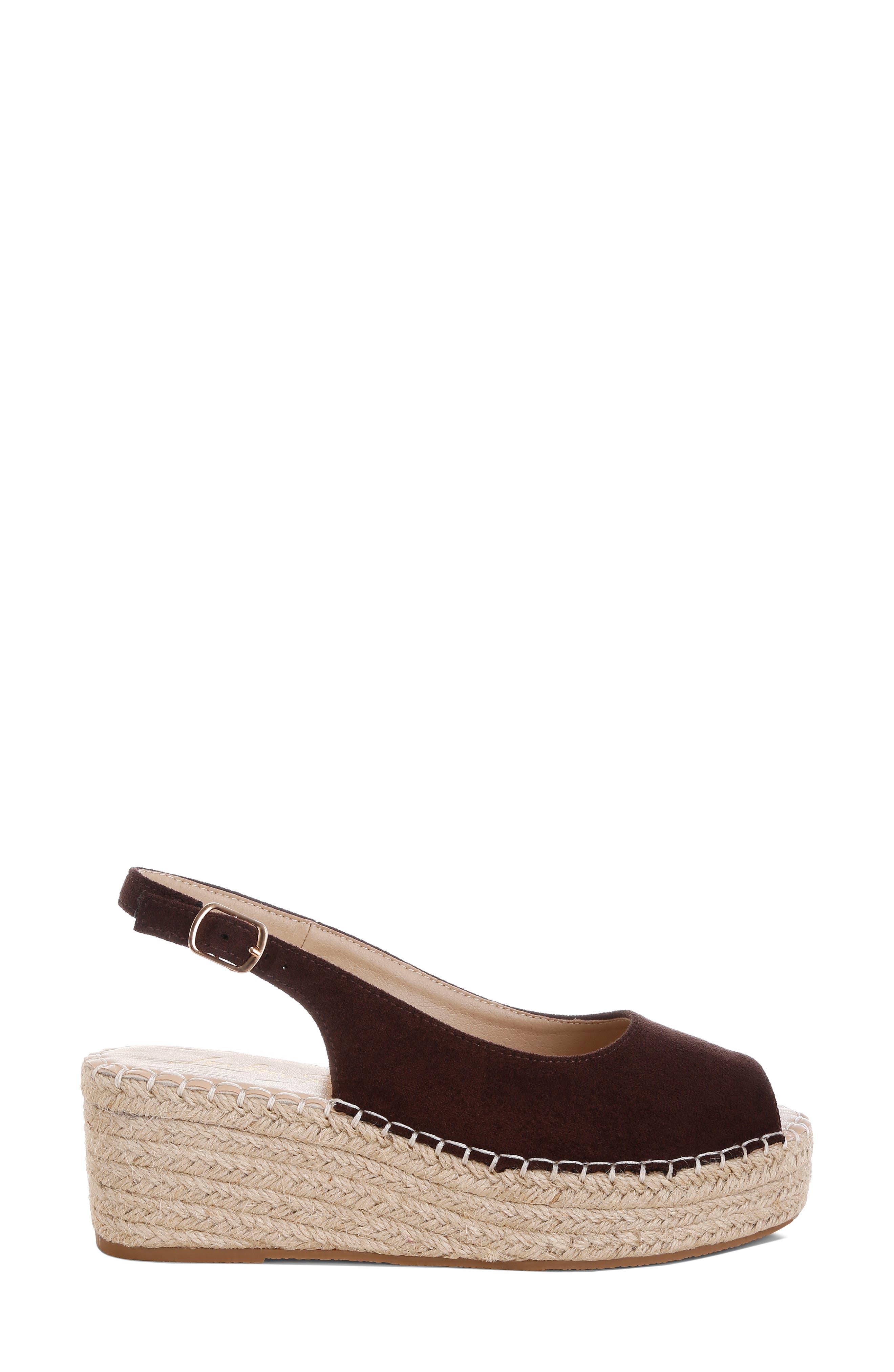 LONDON RAG Georna Platform Wedge Espadrille Sandal, Alternate, color, Brown