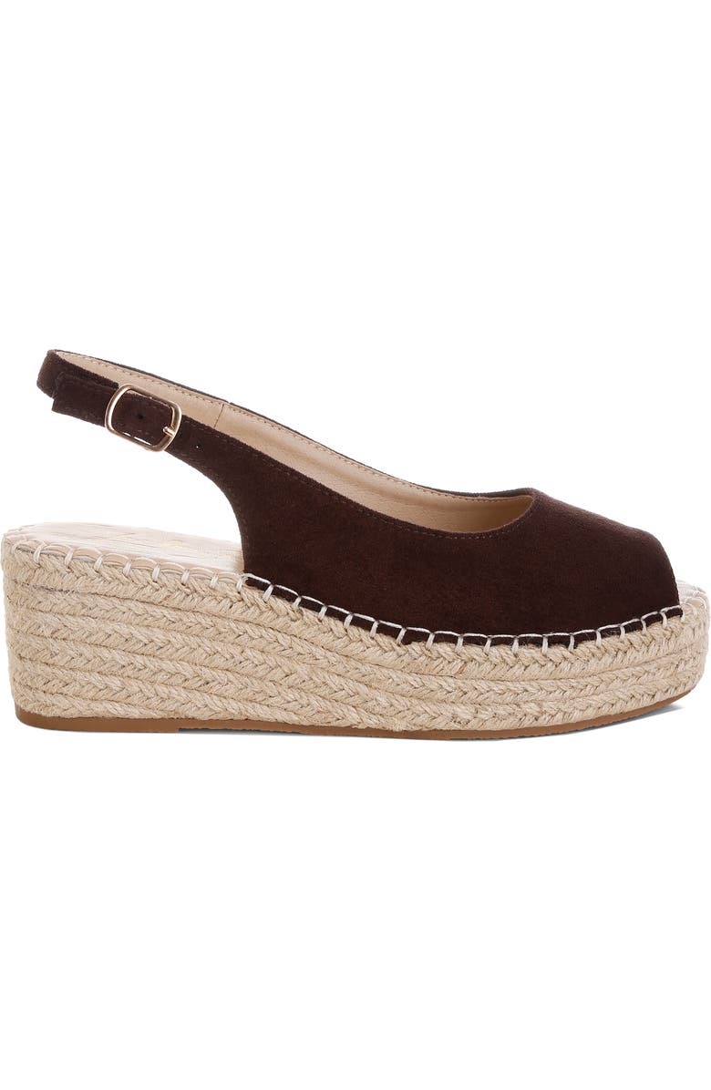 LONDON RAG Georna Platform Wedge Espadrille Sandal, Alternate, color, Brown