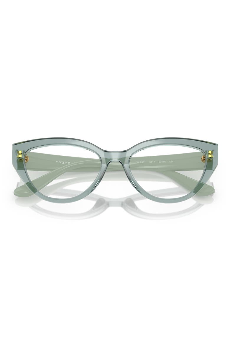 50mm Cat Eye Optical Glasses, Alternate, color, TRANSPARENT GREEN