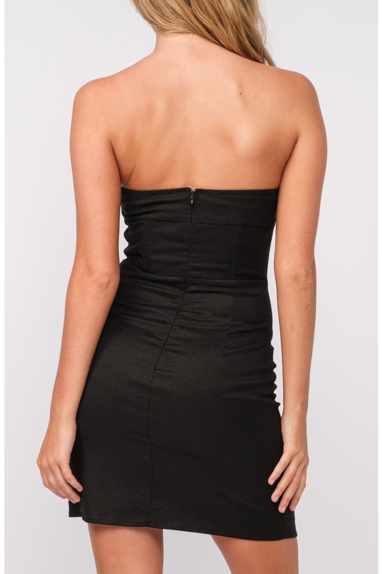 Strapless Corset Bodycon Minidress, Alternate, color, BLACK