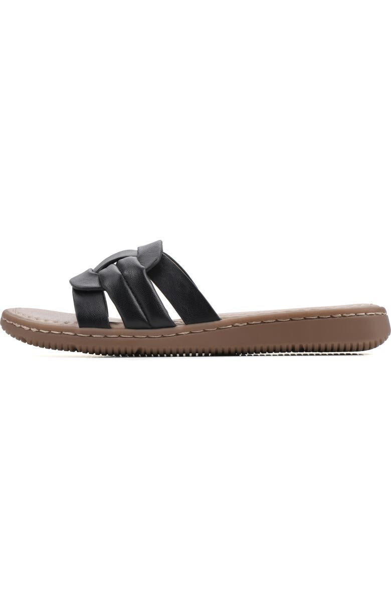CLIFFS BY WHITE MOUNTAIN Squarely Woven Slide Sandal, Alternate, color,