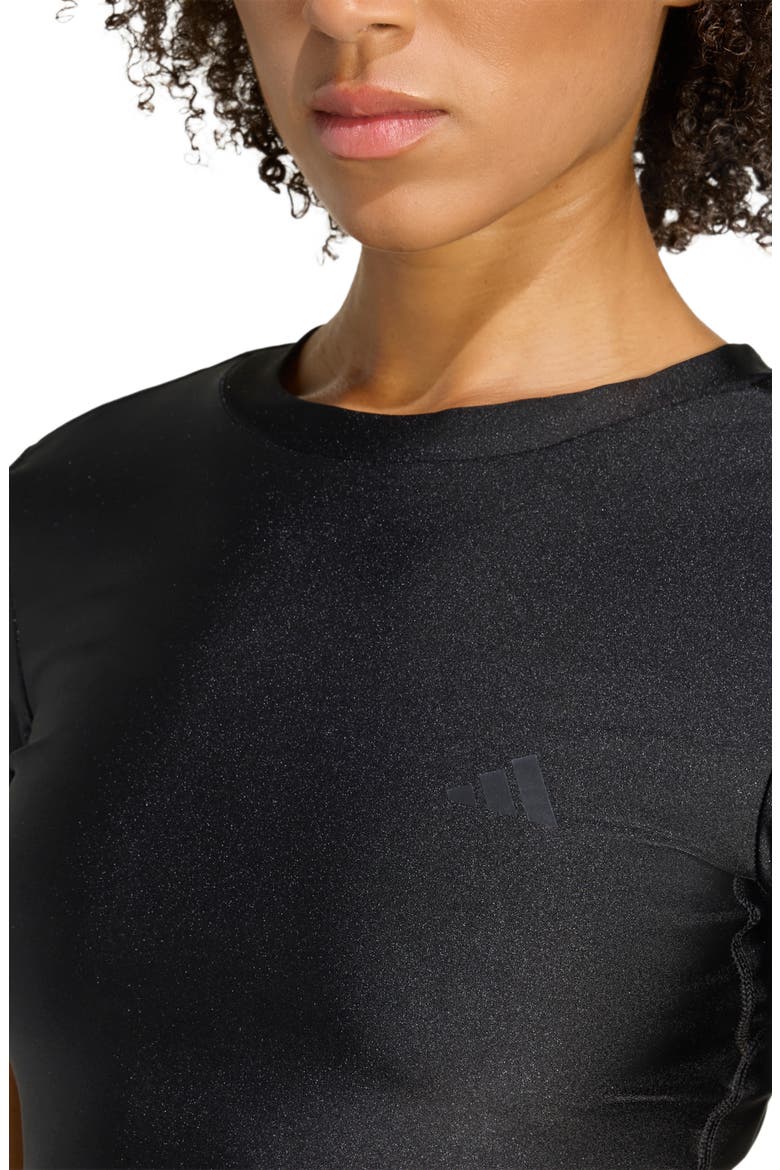 Performance Short Sleeve Crop T-Shirt, Alternate, color, BLACK/