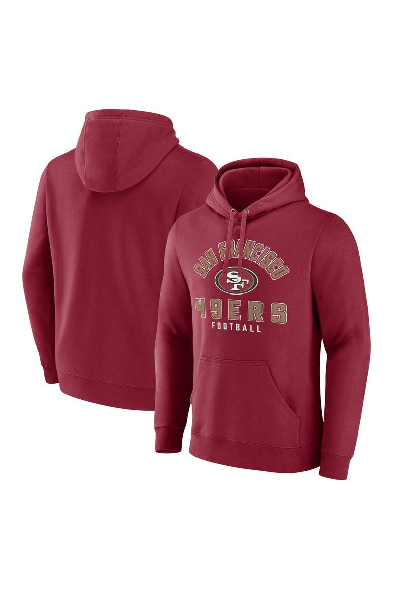 Men's Fanatics Branded  Scarlet San Francisco 49ers Between the Pylons Pullover Hoodie, Main, color, Scarlet