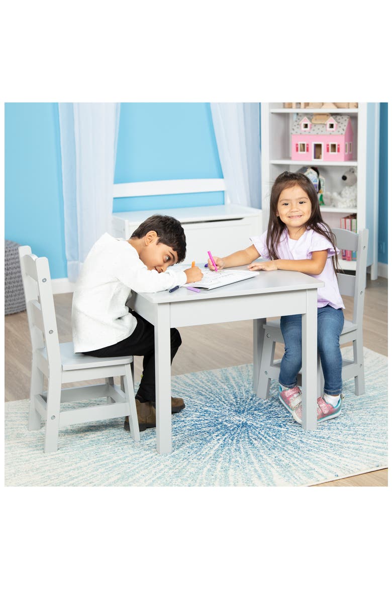 Wooden Table & Chairs, Alternate, color, GREY