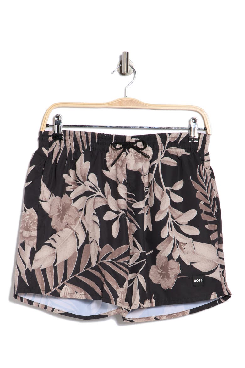 Piranha Drawstring Swim Trunks, Alternate, color, LIGHT BEIGE