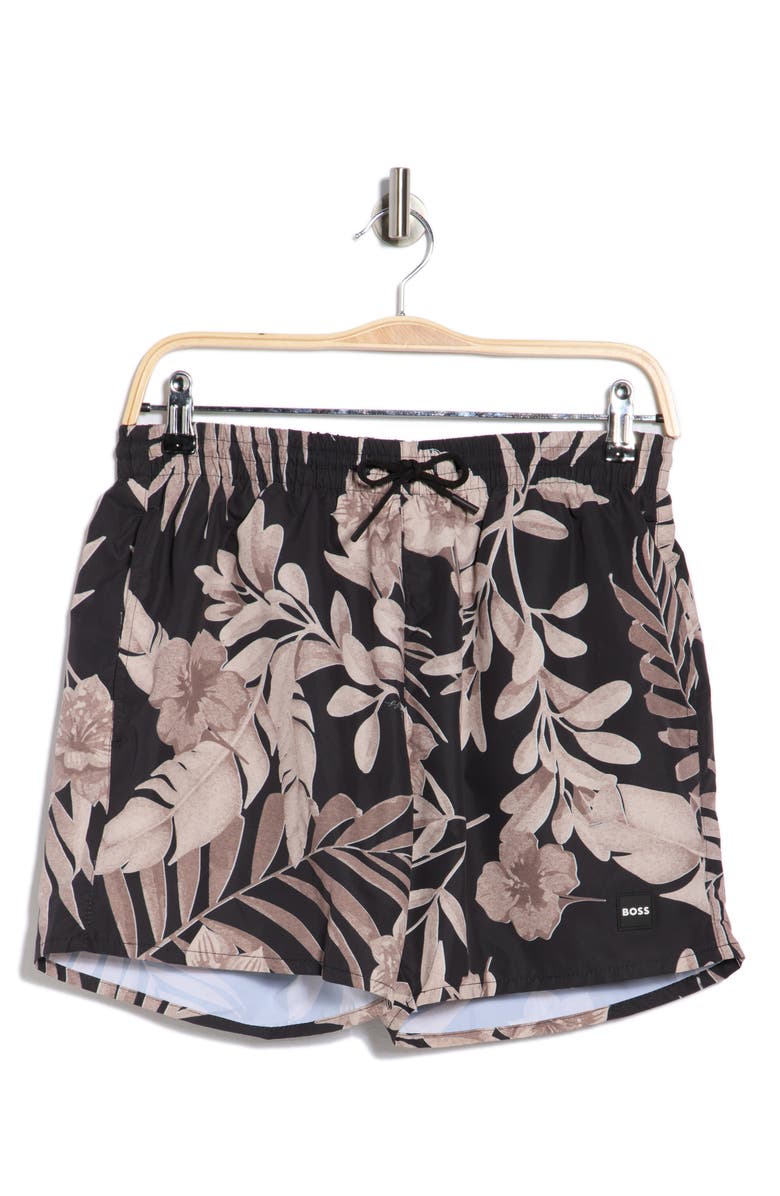 BOSS Piranha Drawstring Swim Trunks, Alternate, color, Light Beige