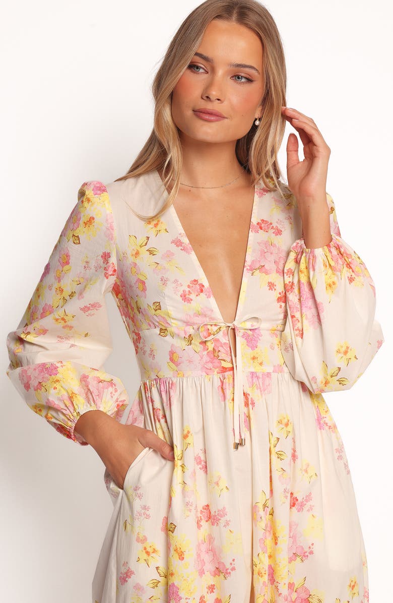 Petal & Pup Celestine Floral Long Sleeve Cotton Jumpsuit, Alternate, color, Pink Floral