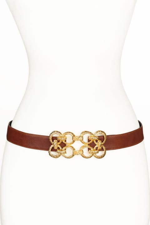 Golden Loops Buckle Leather Belt