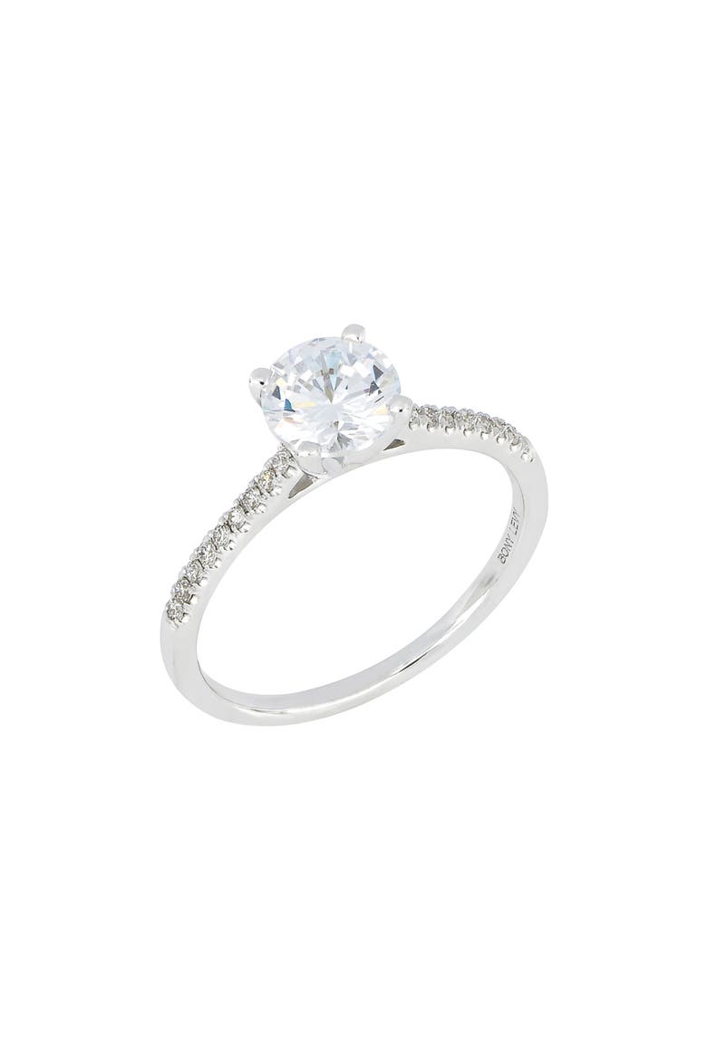 Pavé Diamond Round Engagement Ring Setting (Nordstrom Exclusive), Main, color, WHITE GOLD