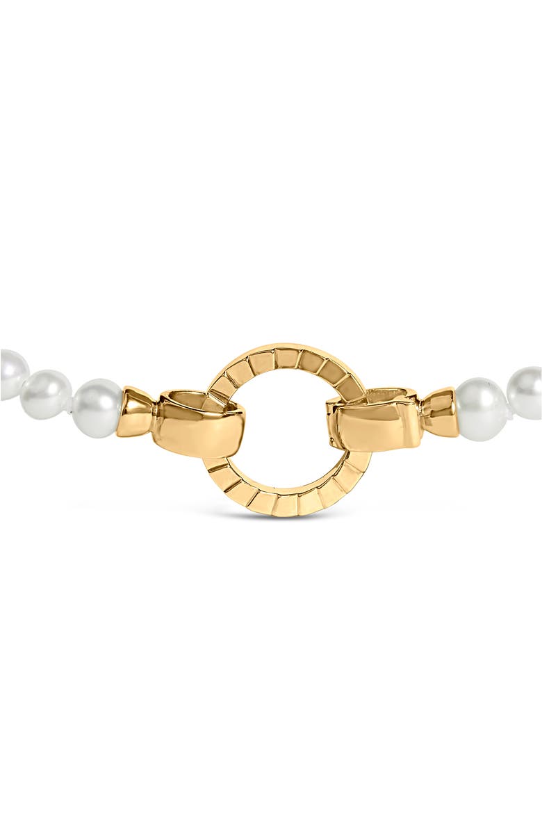 Haus of Brilliance 18K Yellow Gold Vermeil Pearl Strand Infinity Necklace, Alternate, color, Yellow Gold Over Silver