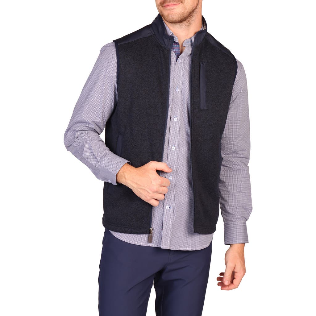 Tailorbyrd Sweater Knit Full Zip Vest In Blue