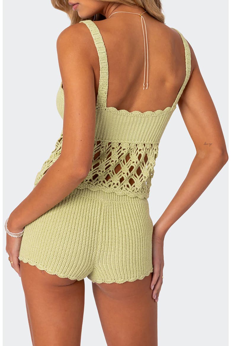 Danika Mixed Open Stitch Crop Top, Alternate, color, SAGE