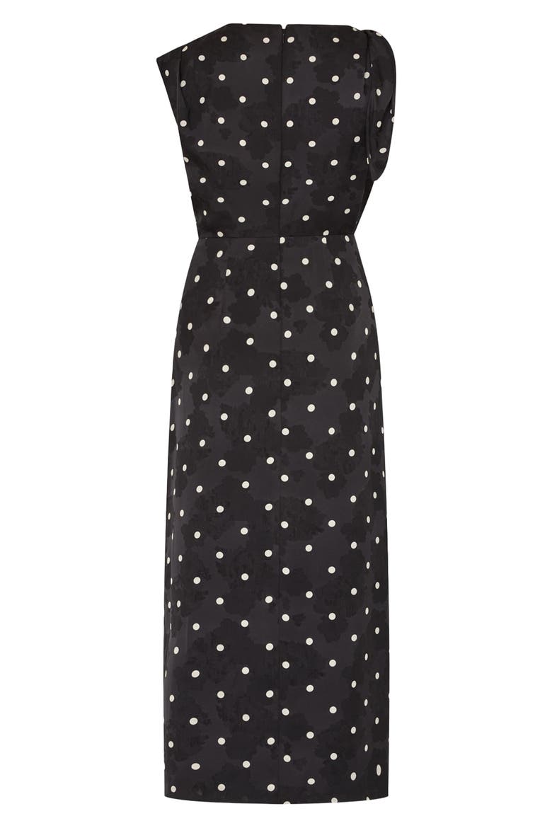 Karina Printed Midi Dress, Alternate, color, BLACK/ WHITE