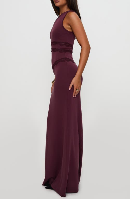 PRINCESS POLLY PRINCESS POLLY ULTRAVIOLET LACE TRIM ONE-SHOULDER GOWN
