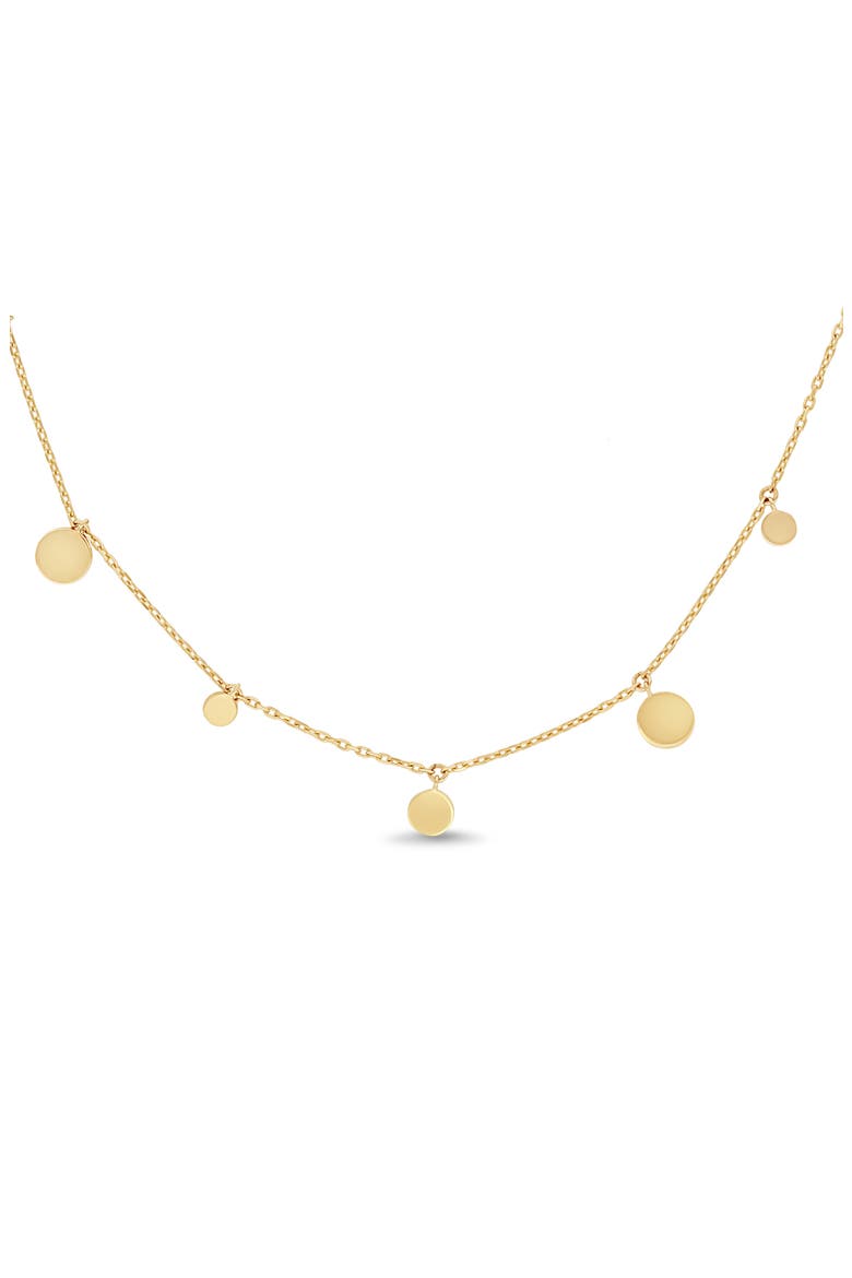 14K Yellow Gold Disc Charm Necklace, Alternate, color, 14K YELLOW GOLD