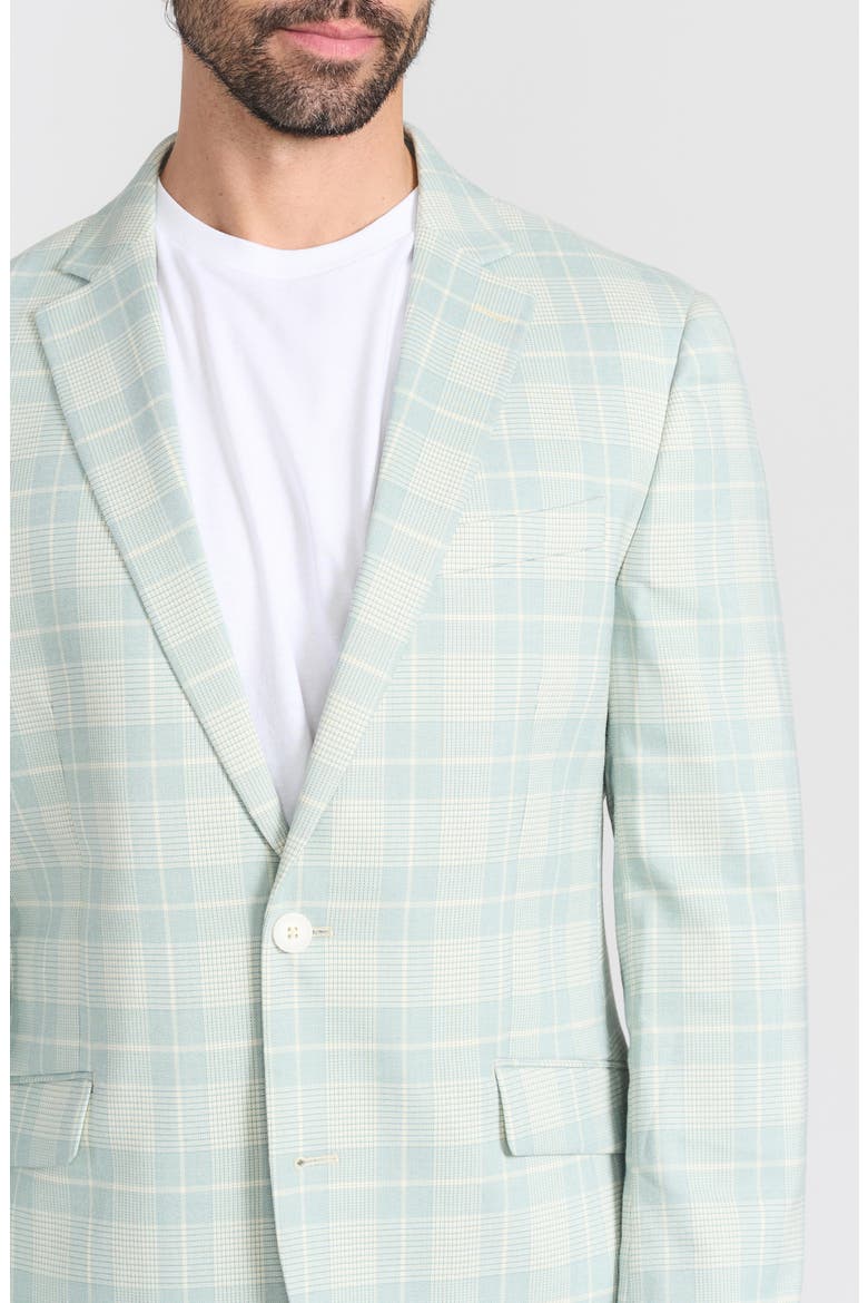 Mayfair Plaid Notch Lapel Blazer, Alternate, color, GREEN
