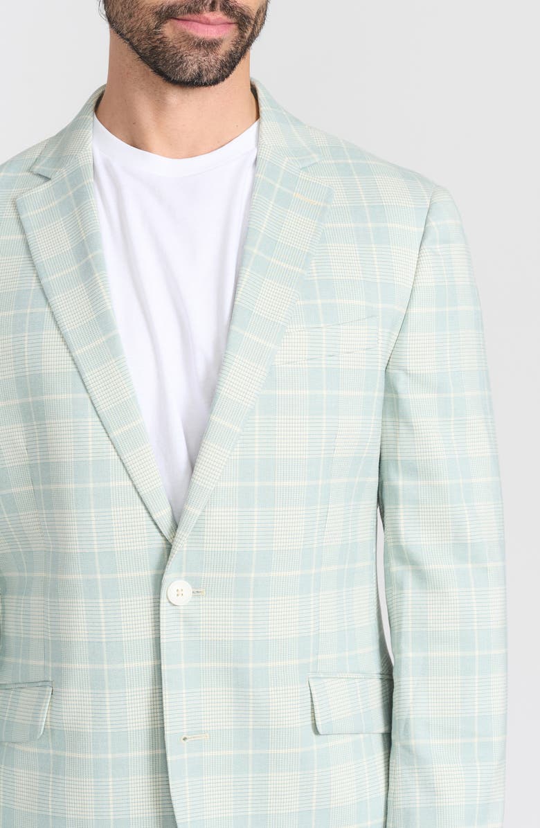 SAVILE ROW CO Mayfair Plaid Notch Lapel Blazer, Alternate, color, Green