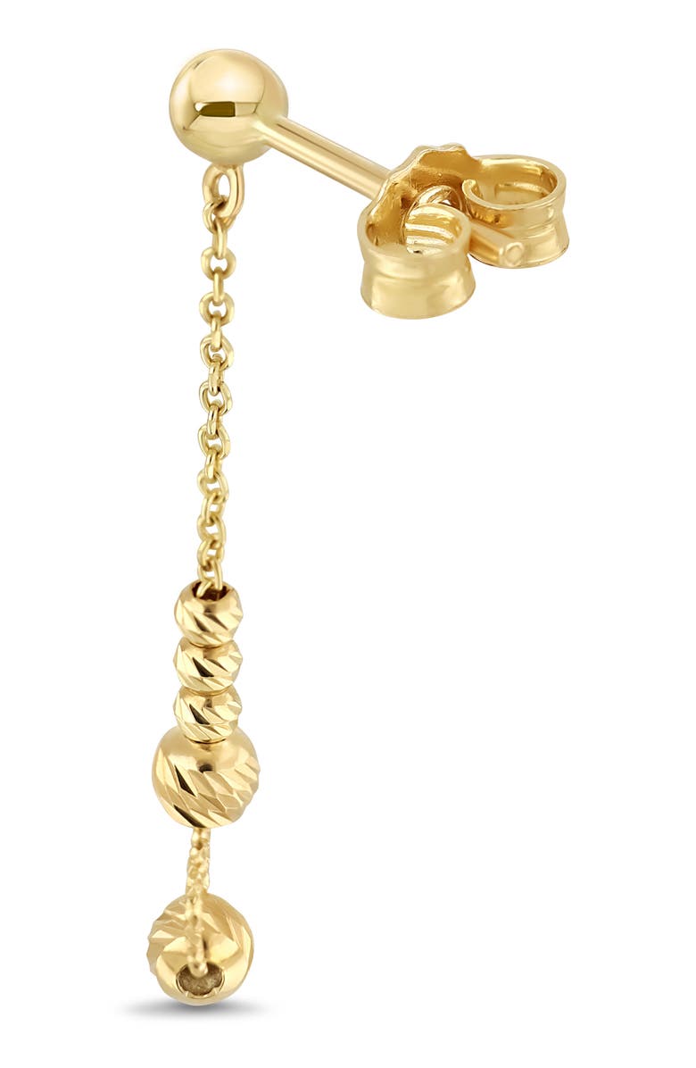 Bony Levy 14K Yellow Gold Beaded Linear Drop Earrings, Alternate, color, Gold