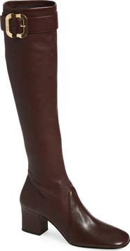 Miu Miu Buckle Strap Knee High Boot