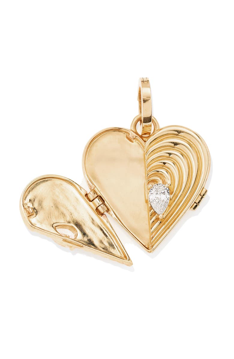 Adina Reyter Heart Locket Charm, Alternate, color, 14K Yellow Gold