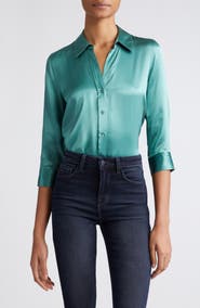L'AGENCE Dani Silk Charmeuse Blouse
