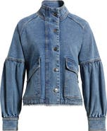 Treasure & Bond Blouse Sleeve Denim Jacket