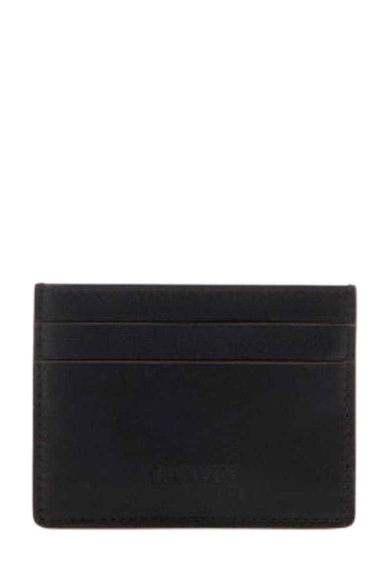 Signature Leather Cardholder, Alternate, color, BLACK