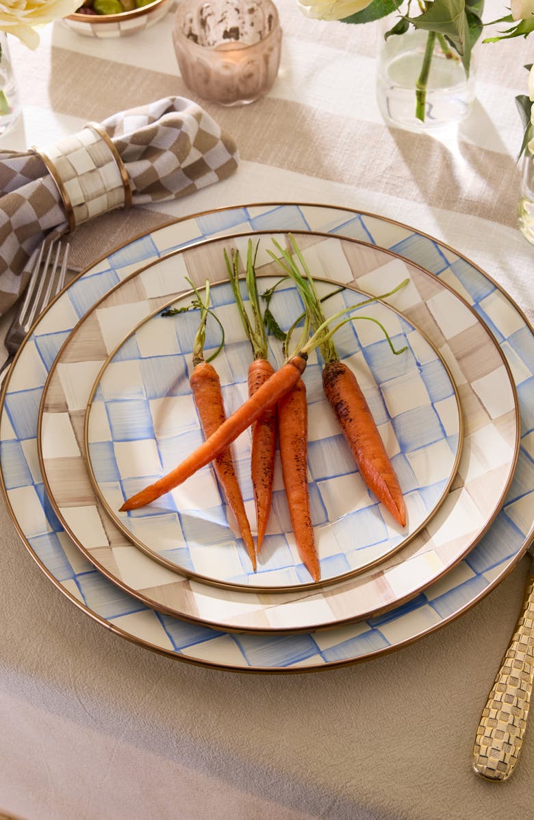 MACKENZIE CHILDS Sky Check Salad/Dessert Plate, Alternate, color, Sky Check