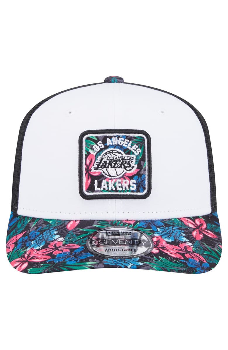 New Era Men's New Era White Los Angeles Lakers Floral 9SEVENTY Adjustable Hat, Alternate, color, White