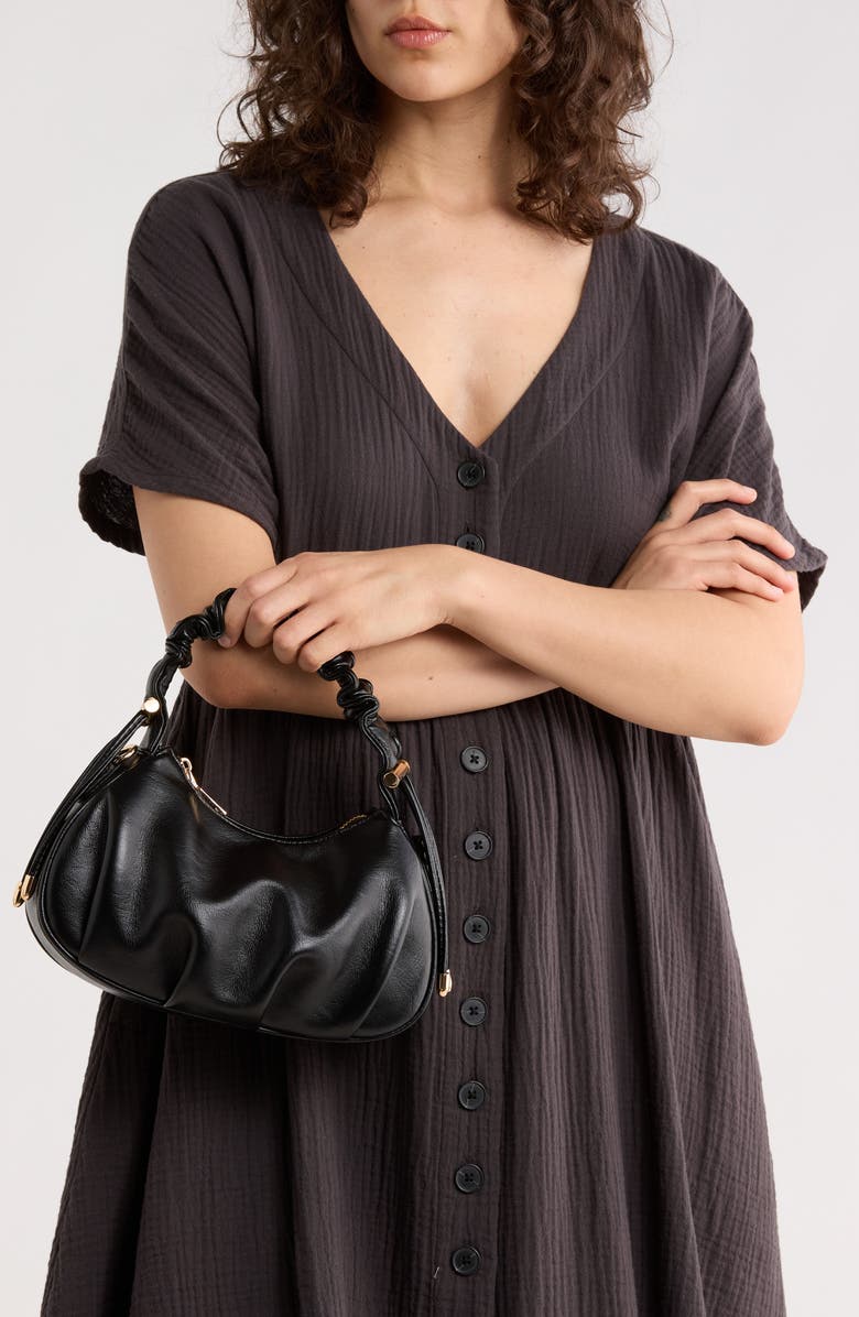 URBAN EXPRESSIONS HANDBAGS Scrunched Handle Crossbody Bag, Alternate, color, Black