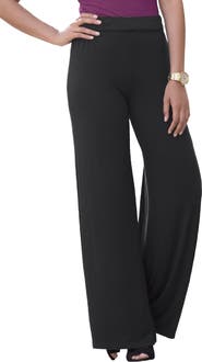 Jessica London Everyday Stretch Knit Wide Leg Pant