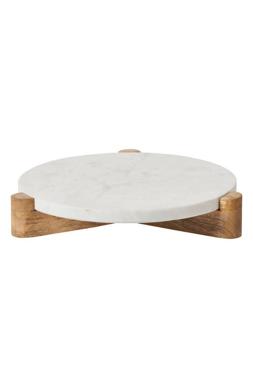 Renwil Marble & Wood Tray In White