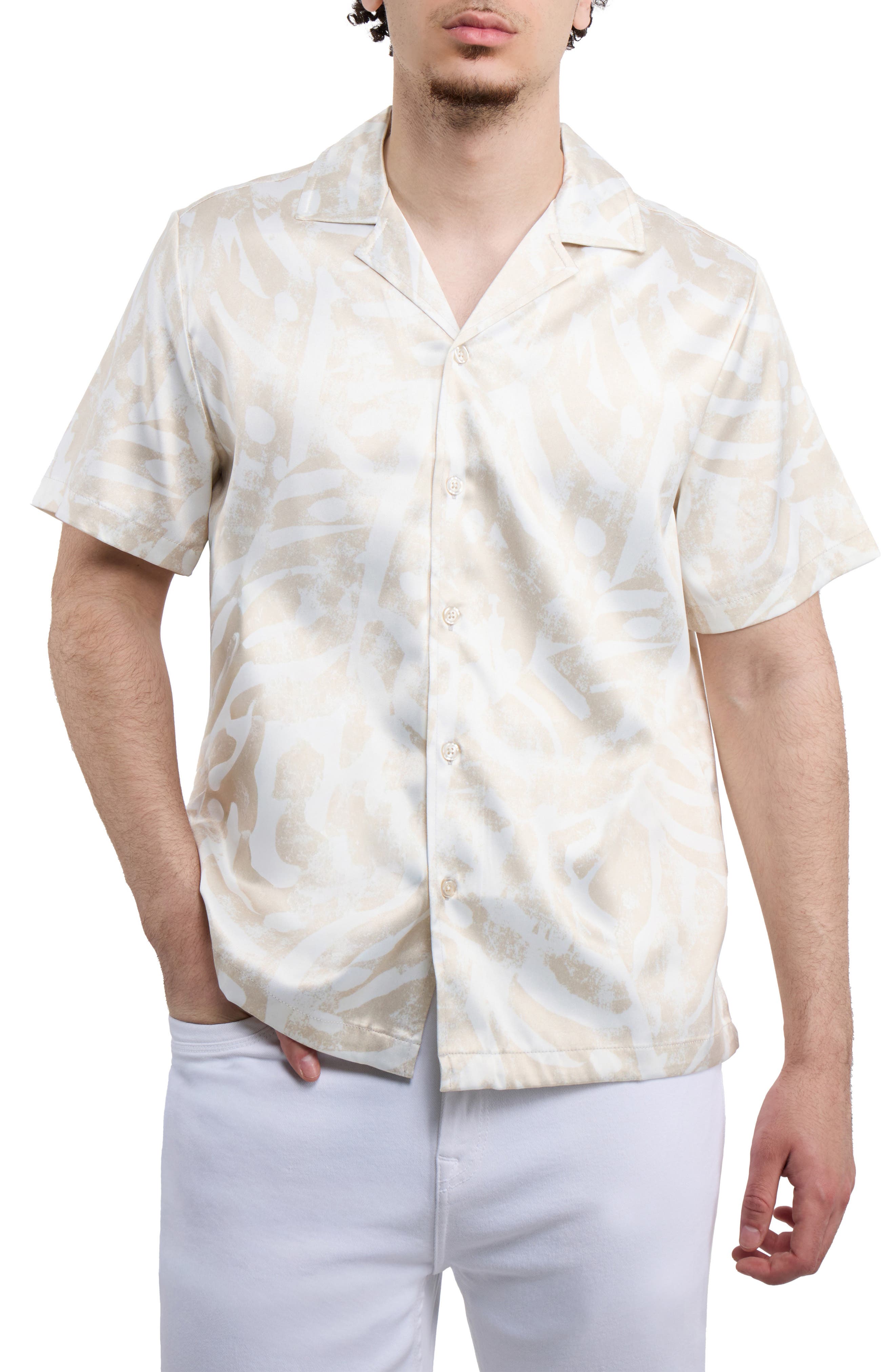 Leaf Printed Camp Shirt