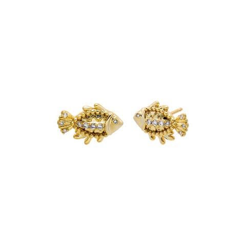 CZ Fish Stud Earring