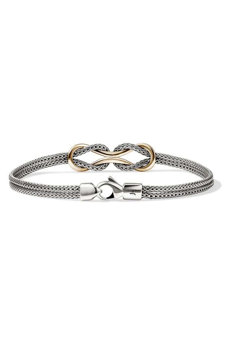 Infinite Love Knot 14k Gold & Sterling Silver Bracelet, Alternate, color, SILVER